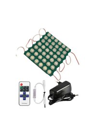 Resim 20 Adet 12 Volt 6 Watt 6 Lensli Yeşil 3030 Smd Led Modül 12a Tek Renk Rf Dimmer 3a Priz Tipi Adaptör 