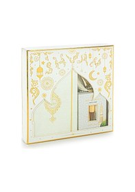 Resim Gelin Bohçasına Uygun Hediyelik Medine Hatlı Kuranı Kerim Ve Çeyizlik Seccade Seti Beyaz 