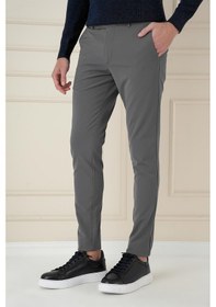 Resim Efor Slim Fit Yan Cepli Düz Esnek Casual Füme Pantolon P 1144 Füme 