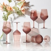 Resim Rakle Matte 6'lı Ayaklı Bardak - Kahverengi - 490 ml 
