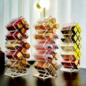 Resim Lipstick Holder Organizer, Yığılabilir Balık Şekilli Ruj Kulesi, Ruj Parlatıcısı Depolama Standı, Ruj Organizatörleri Makyaj Masası Ekranı İçin Mükemmel, Şeffaf - 10 Izgara, 16 Izgara, 28 Izgara 