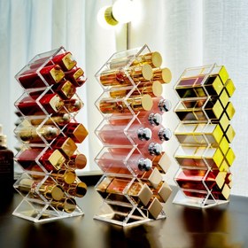 Resim Lipstick Holder Organizer, Yığılabilir Balık Şekilli Ruj Kulesi, Ruj Parlatıcısı Depolama Standı, Ruj Organizatörleri Makyaj Masası Ekranı İçin Mükemmel, Şeffaf - 10 Izgara, 16 Izgara, 28 Izgara 