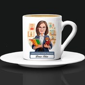 Resim En Başarılı Kadın Çocuk Gelişim Öğretmeni Karikatürlü Kahve Fincanı 