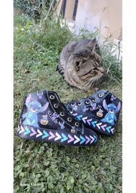Resim Scarpe Magiche Stitch Dijital Baskılı Kız Çocuk Ayakkabısı 31-35 Numara Arası Işıksızdır Siyah 
