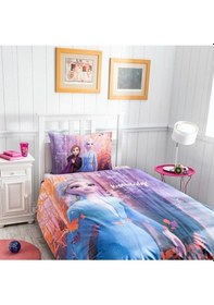 Resim Tek Kişilik %100 Pamuk Çocuk Nevresim Takımı,disney Lisanslı Frozen Desenli Nevresim 160x220 