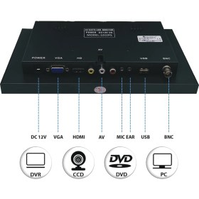 Resim Seenergy SE-1015VH 10.1" Hmdı Monitör 10.1" Inç Araç Monitörü HDMI - VGA - Bnc - Av - USB Girişli Monitör 
