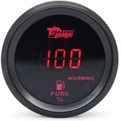 Resim Padalink 2 İnç 52mm Dijital Yakıt Seviyesi Göstergesi - Direnc Tipi Sensör Uyumlu 240-33 Ohm - Kırmızı Arka Işık - Modifiye Araç Göstergesi 