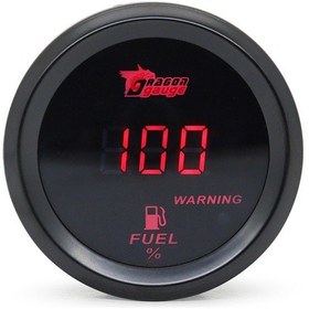 Resim Padalink 2 İnç 52mm Dijital Yakıt Seviyesi Göstergesi - Direnc Tipi Sensör Uyumlu 240-33 Ohm - Kırmızı Arka Işık - Modifiye Araç Göstergesi 