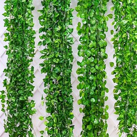 Resim 24 adet Zarif Yeşil Sarmaşık Sarmalı Duvar Asılı Çelenk - 105.99cm Yapay Yapraklı Dalaklar Ev, Bahçe ve Düğün Dekoru için - İç/Dış Mekan Çok Yönlü Duvar Sanatı, Bahçe Duvar Dekoru|Klasik Tarz Çelenk|Yapay Sarmaşık Sarmalı, Sarmaşık Duvar Sanatı 