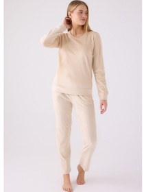Resim Pierre Cardin Kadın Krem Pijama Takımı Pc8916-s-v2 Krem 