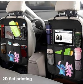 Resim Dashanshop Siyah 1 Adet Katlanır Stitch Oto Koltuk Arkası Depolama Çantası - Çok Cepli Seyahat Aksesuarı 