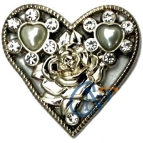 Resim Ayder Timya Taşlı Kalp Broş, Kutu, Sandık Süsü - Nikel, 10 Adet TG/Tmya1395 213515 