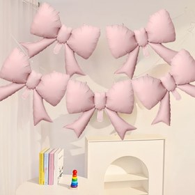 Resim 5 adet mat pembe fiyonklu alüminyum folyo balon, doğum günü partisi, toplantı dekorasyonu, düğün, yıl dönümü, festival kutlaması, arka plan duvarı, açık hava parti süsleme malzemeleri 