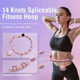 Resim Regüle Edilebilir Ağırlıklı Fitness Halkası, Akıllı HD Ekranlı Sayım, 16 Bölmeli Çıkarılabilir Egzersiz Halkası, Evde Spor Ekipmanı, Ayarlanabilir Dirençli Antrenman, Pilates ve Yoga İçin Uygun 