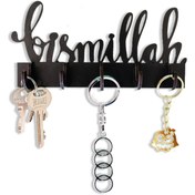 Resim GEEG Dekoratif Anahtarlık Askısı Dini Bismillah Antre Duvar Anahtar Organizer Anahtarlık Askı Düzenleyici 
