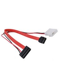 Resim Alfais 4660 Sata 7 + 6 Pin Soket Slim Data Power Disk Hdd Kablosu 