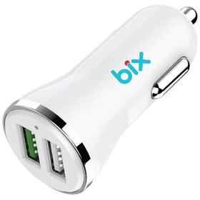 Resim Bix Çift USB Çıkışlı QC 3.0 Araç Şarj Cihazı Beyaz 