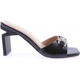 Resim Dgn K9011 Kadin Aksesuarli Topuklu Terlik K9011-1748-R1534 Siyah 