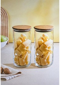Resim Selka Home Liya 1400 Ml. 2'li Kavanoz Şeffaf 