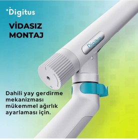 Resim Özel Tasarım Tekli Monitör Kolu Max 35" 10kg Taşıma Kapasiteli Mekanik Yaylı Hızlı Tak-çıkar Vidasız Montaj 