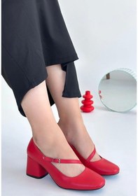 Resim Kier Kırmızı Cilt Topuklu Ayakkabı Kırmızı 