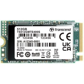 Resim Transcend TS512GMTE400S 512GB PCle Gen3x4 NVMe 3D TLC DRAM-less 22x42 M.2 SSD 