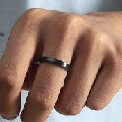 Resim 1 adet Erkek Minimalist Paslanmaz Çelik Yüzük - 3mm Rahat Uyum, Yüksek Parlaklık Bitişli, Günlük Kıyafetler için Dayanıklı Şık Tasarım, Günlük ve Resmi Etkinlikler için Çok Yönlü 