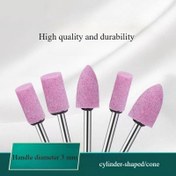 Resim 3 adet Yüksek Kaliteli ve Dayanıklı Elektrikli Taşlama Başlıkları Seti - Silindirik Konik Şekil, 3mm Kolu Çap, Pembe Abrasif Yüzey ile Parlatma ve Pürüzsüzleştirme, DIY ve Profesyonel Kullanım için İdeal, Parlatma Araçları|Silindirik Konik Tasarım|Dayanıklı Abrasif Başlıklar 
