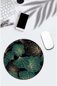 Resim pixolog Yaprak Desenli Yuvarlak Mouse Pad 2107 