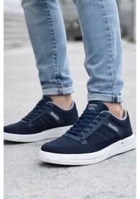 Resim Ghattix Yeni Sezon 105 Erkek Günlük Keten Sneaker Ayakkabı Lacivert Lacivert 