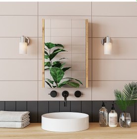 Resim Roomart Kulpsuz Tek Kapaklı Atlantik-beyaz 40 Cm Mini Aynalı Atlantik Çam - Beyaz 