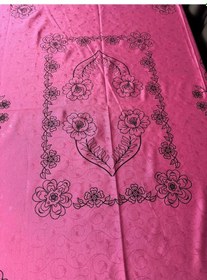 Resim Hitit Desenli Kolay Temizlenen Dikdörtgen Masa Örtüsü Etnik Şık Sofra Örtüsü Pembe 