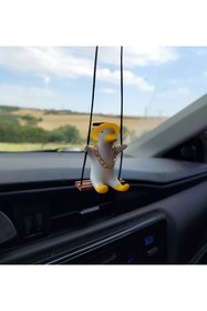 Resim Rex Aksesuar Şapkalı Zincirli Sallanan Ördek Dikiz Ayna Süsü (Sarı Şapka) Ördek Ayna Süsü Yeni Trend Araba Süsü 