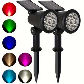 Resim 9 LED Güneş Enerjili Spot Işık Ayarlanabilir Stand ile - Dış Mekan Dekoru, Bahçe, Balkon, Çim, Yürüyüş Yolu, Villa, Oyun Alanı ve Cadılar Bayramı için Çok Renkli LED Işıklar, Güneş Enerjili Lityum Pil, Dış Aydınlatma | Renkli LED Işıklar | Dayanıklı Plastik Yapı, Güneş Işıkları 