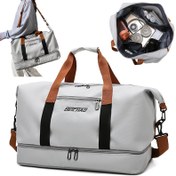 Resim BEICHAO Erkekler için Büyük Kapasiteli Spor Duffel Çantası, Bağımsız Ayakkabı Bölmesi ile, Oxford Kumaş Seyahat ve Depolama Çantası, Çoklu Cep ve Omuz Askısı ile, Spor Salonu için Duffels 