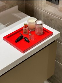 Resim Elma Şekeri Dikdörtgen Rengi Model Dekorasyon Düzenleyici Ahşap Tepsi 