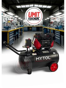 Resim Pro Seri 50litre 8 Bar 1.5hp Bakır Sargı Turbo Dolum Yağsız Sessiz Hava Kompresör Takım 