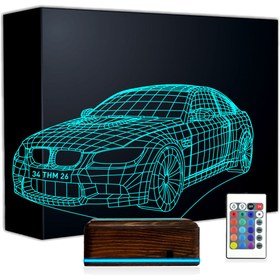 Resim negelsin 3d Lamba Kişiye Özel 16 Renk Plakalı Araba Bmw Tasarım 