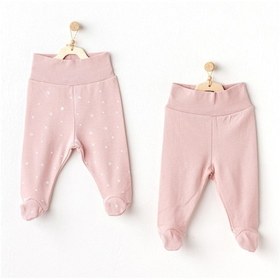 Resim Andywawa Kız Bebek Footed Pants Puppy Gazelle 2'li Pantolon Set Pembe Ac25049 Çok Renkli 