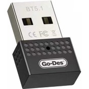 Resim Go Des GD-BT112 USB Bluetooth Adaptör V5.1 2.4 Ghz 3 Mbps Aktarım Hızı 