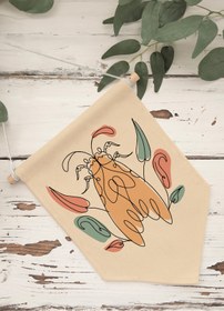 Resim Ofis Duvar Dekoru, Pinterest Oda Dekoru, Boho Kanvas Flama Askılı Duvar Örtüsü Ve Süsü NO:494 - Renkli - 14 / 70 x 100 