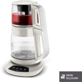 Resim Karaca Çaysever 3 In 1 Konuşan Cam Çay Makinesi Su Isıtıcı ve Mama Suyu Hazırlama 1700W Starlight 