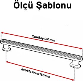 Resim Badem10 Özen Bronz Çekmece Kulp 160 mm 5 Adet Set Modern Dolap Kapağı Kulp Dayanıklı Metal Şık Tasarım 