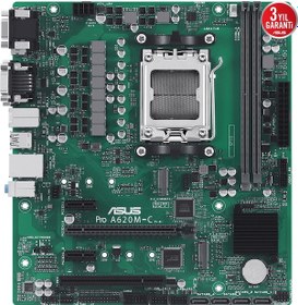 Resim Asus Pro A620m-c-csm Ddr5 Hdmı-dvı-dp Typec Pcıe 4.0 Am5 Matx Kurumsal Anakart 