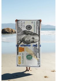 Resim Dijital Baskı Plaj Deniz Havlusu Dolar Desenli Peştamal Hvl0103 Renkli 