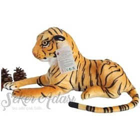 Resim Küçük Boy Peluş Kaplan 30 Cm Ses Özelliği Yok Oyuncak Leopar Aslan Turuncu-siyah 