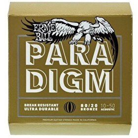 Resim Ernie Ball P02090 Paradigm Ekstra Light 80/20 Bronz 10-50 Akustik Gitar Tel Seti 
