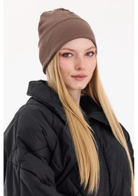 Resim Kadın Balıkçı Style %100 Pamuklu Kaşkorse, Terletmez, Ultra Hafif, Yumuşak Bere - Standart / Kahverengi Kahverengi 