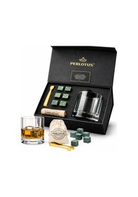 Resim Perlotus 310 Cc Churchill Viski Bardağı Granit Viski Taşı Seti Sulandırmadan Soğutan Granit Viski Taşları Hediye Kutusunda Yeşil 