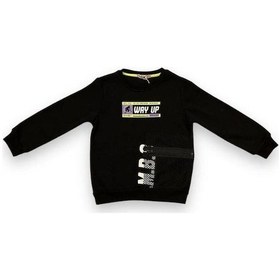 Resim Cantoy Erkek Çocuk İçi Şardonlu File Cep Detaylı Sweatshirt-15090 Siyah 